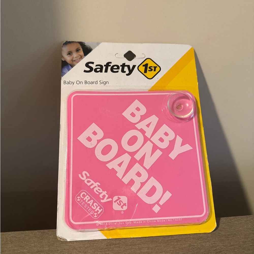 Pink Baby on board car sign
